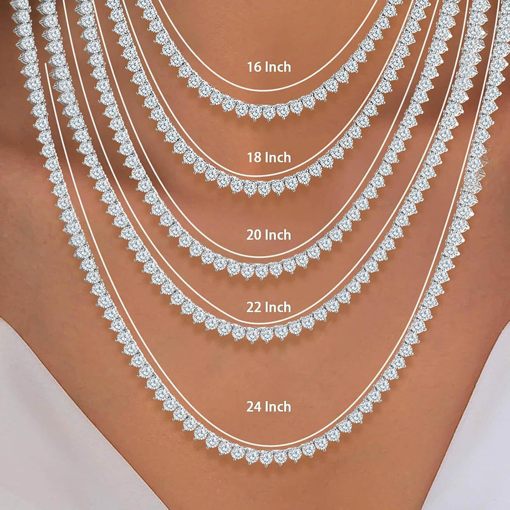 Gemsme 18K White/Yellow Gold Plated 2.0mm Round Cubic Zirconia Classic Tennis Necklace For Women (16-22 Inch)