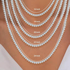 Gemsme 18K White/Yellow Gold Plated 2.0mm Round Cubic Zirconia Classic Tennis Necklace For Women (16-22 Inch)