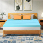 Valuxe Queen Mattress Topper 3 Inch Cooling Gel Memory Foam, Certipur-Us Certified Topper & Pad For Back Pain Relief, Soft Breathable Bedding With Pressure Relief (Blue)