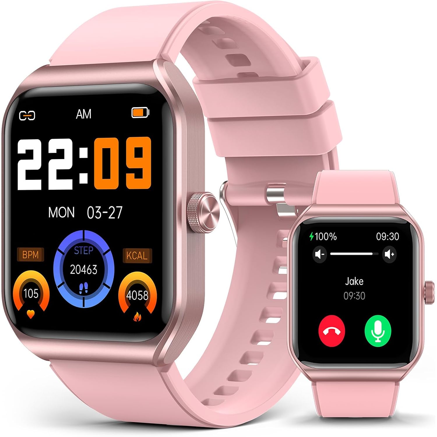 Smart Watches for Man Women with Bluetooth Call,1.91" Smartwatch with Heart Blood Pressure/Blood Oxygen/Rate/Sleep Monitor,100+ Sports Mode Fitness Tracker with IP67 Waterproof for iOS Android