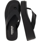 Cushionaire Pippin Chunky Platform Flip Flops, Stylish Wedge Flip Flops For Women With Cushioned Footbed And Durable Sole