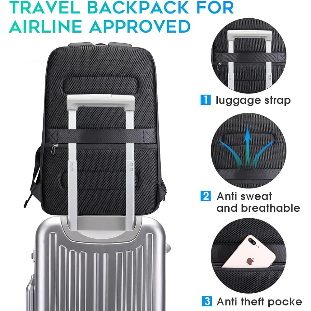 Bange Business Smart Backpack Waterproof Fit 15.6 Inch Laptop Backpack With Usb Charging Port,Travel Durable Backpack