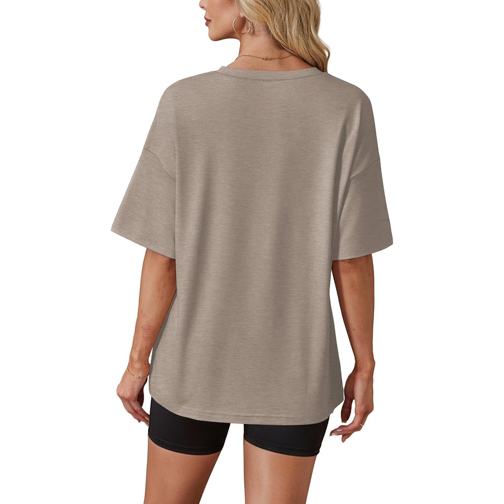 WIHOLL Oversized Tshirts for Women Summer Crew Neck Short Sleeve Graphic Tees Casual Loose Fit Workout Tops 2026 Heart Shaped Print