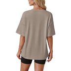 WIHOLL Oversized Tshirts for Women Summer Crew Neck Short Sleeve Graphic Tees Casual Loose Fit Workout Tops 2026 Heart Shaped Print
