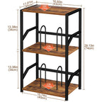 Record Player Stand, Vinyl Record Storage Up To 200 Albums, 3 Tier End Table With Removable Dividers, Tall Side Table For Living Room, Bedroom, Rustic Brown, Hetcd010Br-1