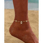 Anklets for Women Waterproof 14K Gold Plated Cz Beach Ankle Bracelets Dainty Summer Butterfly Clover Heart Bow Anklet Non Tarnish Layered Beach Jewelry Accessories for Women Trendy