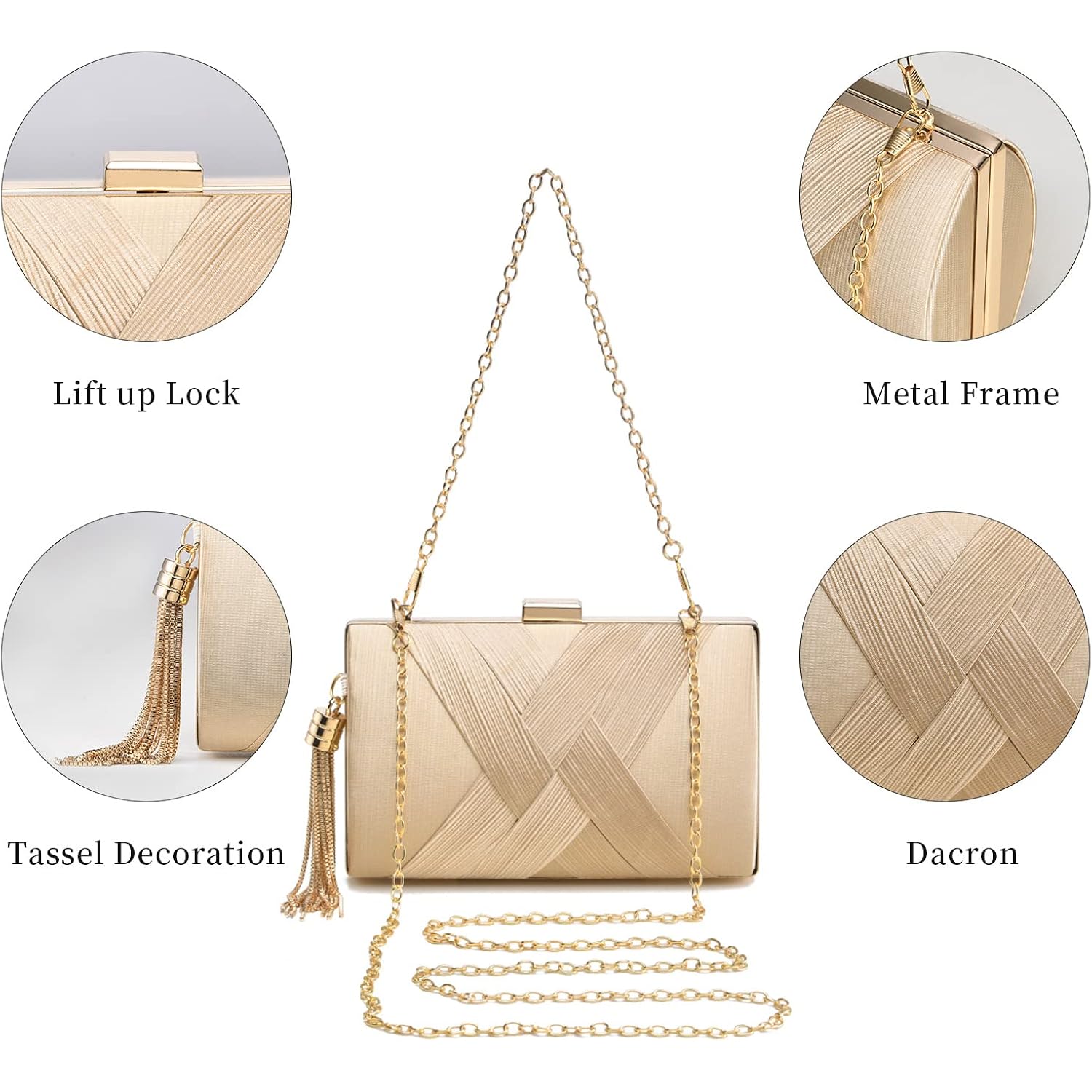 Clutch Purses For Women Tassel Evening Clutch bag Cross Body & Shoulder Bag For Wedding Night out Party
