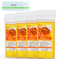 Roll On Wax, Honey Hair Removal Wax Cartridge, Depilatory Wax Roller Refill, 4 Pack - 100% Natural Material, Dermatologically Tested, Easy & Safe to Use, For Body Waxing, Leg and Arms