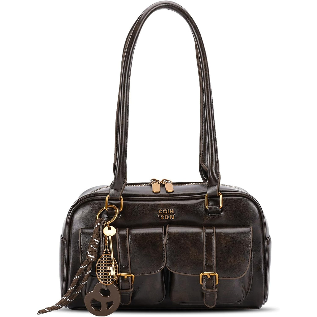 Shoulder Bag Retro Top Handle Bag Y2K 90S Multiple Pockets Designer Handbag Soft Trendy Underarm Purse