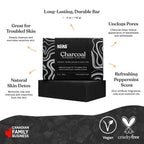 Keika Charcoal Black Soap Bar For Eczema, Psoriasis, Face, Body, Men Women Teens With Oily Skin, 5 Oz. (Charcoal, 3-Pack)