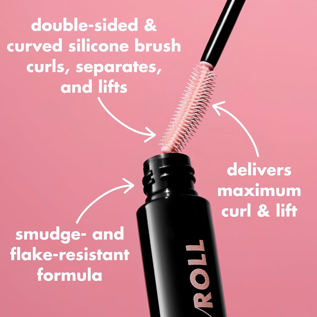 E.L.F. Lash 'N Roll Mascara, Curling Mascara For Visibly Lifted Lashes, Lifts & Separates Lashes. Long-Lasting Formula, Vegan & Cruelty-Free, Pitch Black