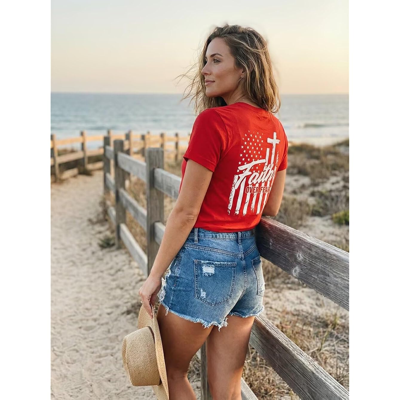 Christian Shirts for Women Religious Sayings Tshirt Jesus Gift Inspirational Graphic Tee Short Sleeve Top Red1