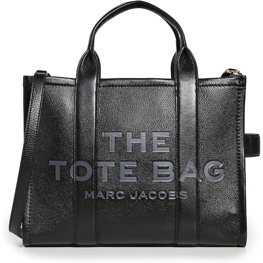 Marc Jacobs Women'S The Leather Medium Tote Bag, Black, One Size