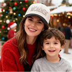 Mommin Trucker Hats Women, Embroidered Baseball Mom Essentials Womens Trucker Hat Gift for Mom Mothers Day Black Khaki