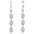 ALEXCRAFT 925 Sterling Silver Dangle Leverback Earrings for Women Trendy 14K Goldplated Hypoallergenic Lightweight Statement Long Cubic Zirconia Teardrop Dangling Earrings Brides Engagement Wedding
