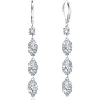 ALEXCRAFT 925 Sterling Silver Dangle Leverback Earrings for Women Trendy 14K Goldplated Hypoallergenic Lightweight Statement Long Cubic Zirconia Teardrop Dangling Earrings Brides Engagement Wedding