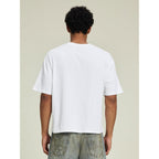 Cropped Oversized Men'S T-Shirts Cotton Fashion Boxy T Shirt Short Sleeve Crew Neck Tee For Men