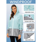 Zando Lightweight Rain Jacket Women Packable Waterproof Raincoat With Hood | Windbreaker Jacket Women, Light Raincoats For Drizzle, Rain Coats For Travel, Hiking And Commute