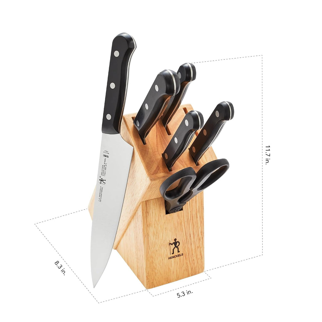 Henckels Solution 7-Pc Knife Set, Razor-Sharp, German Engineered, Natural