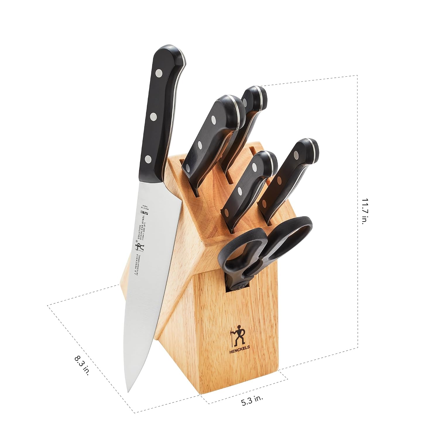 Henckels Solution 7-Pc Knife Set, Razor-Sharp, German Engineered, Natural