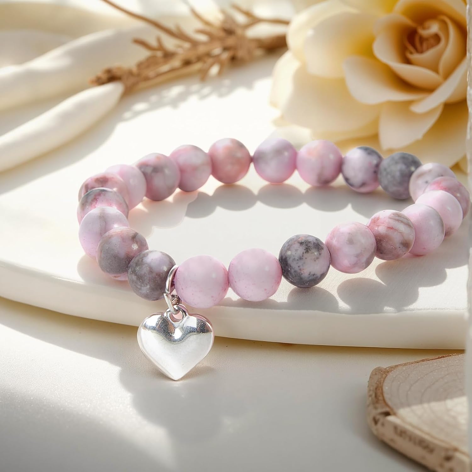 Mothers Day Gifts for Mom Wife Grandma, Valentines Day Gifts, Christmas Gift for Mom Women, Birthday, Unique Handmade Natural Stone Bracelet.