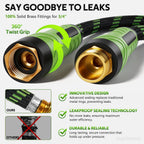 Non-Expandable Garden Hose 25 Ft Water Hose With 10-Function Spray Nozzle | Yard Hose Heavy Duty Steel Metal Flexible,Durable Fabric Skin,No Kinks & Leak-Proof With Upgraded Handle Hose Pipe Outside