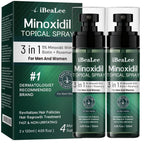 5% Minoxidil For Men And Women Hair Growth, Minoxidil Hair Growth Spray With Biotin & Rosemary, Extra Strength Hair Loss Treatment Serum For Thicker Hair & Beard Regrowth, 2 Bottles