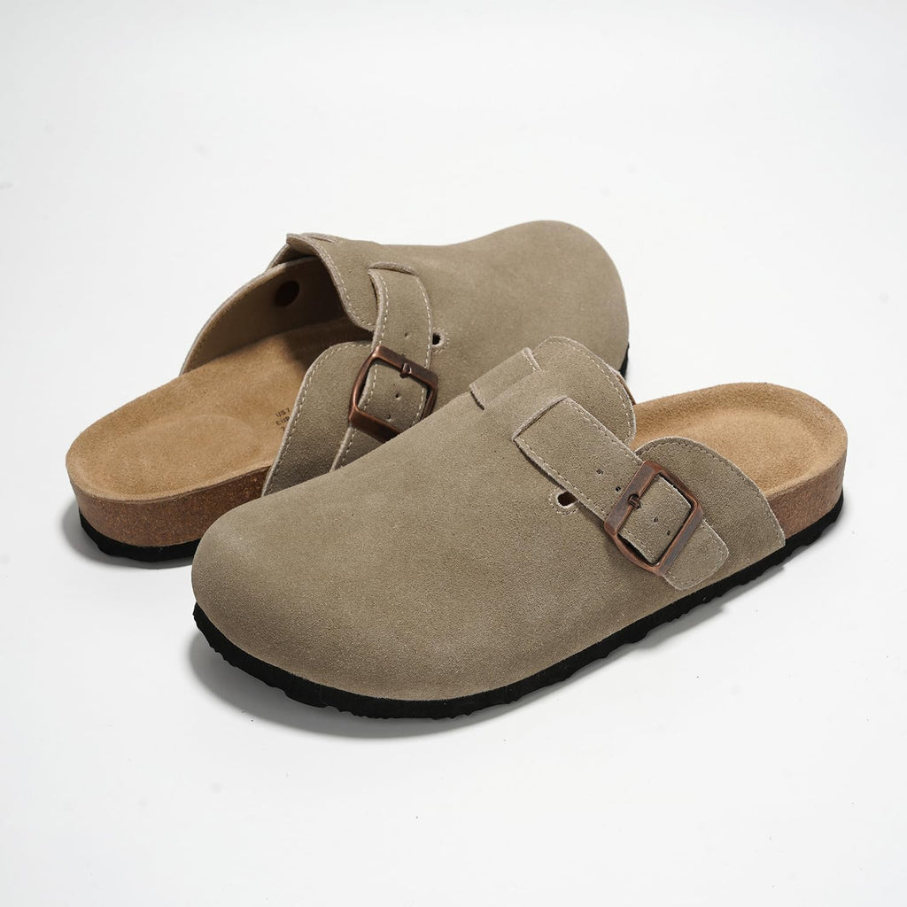 Project Cloud 100% Genuine Leather Footbed Clogs For Women - Memory Foam Arch Support Slippers For Women - Trendy Slip-Ons Women'S Mules & Clogs Sandals