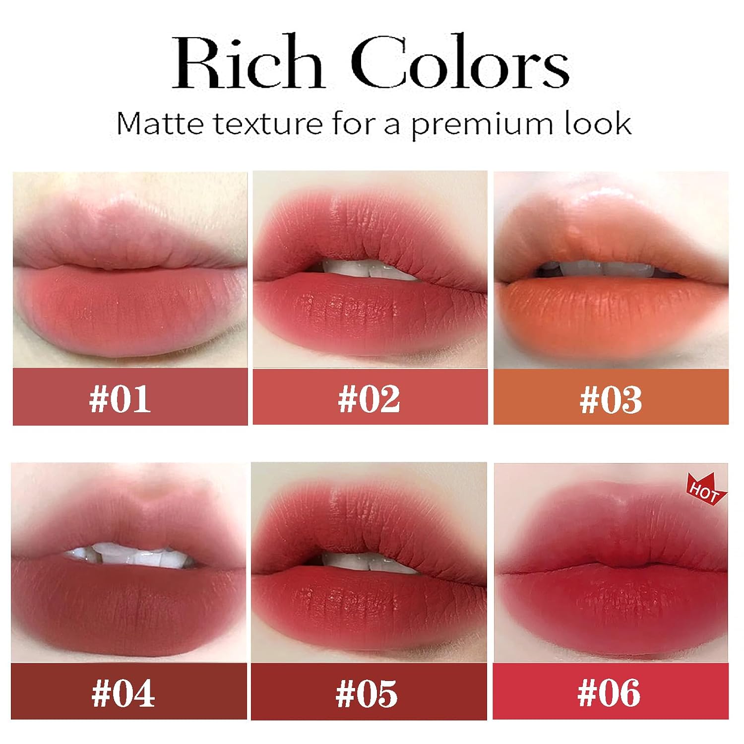 6 Colors Velvet Matte Liquid Lipstick Set, Cute Rabbit Lip Glaze 2 In 1 Key Chain Lip Gloss Lip Stain, Waterproof Non-Stick Cup Long Lasting Lip Clay Cute Lip Makeup For Girls (A)