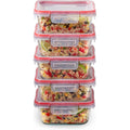 Pyrex Freshlock (5-Pack, 4 Cup) Glass Food Storage Containers Set, Airtight & Leakproof Plastic Locking Lids Bpa-Free, Meal Prep Containers Set, Freezer Dishwasher Microwave Safe