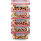 Pyrex Freshlock (5-Pack, 4 Cup) Glass Food Storage Containers Set, Airtight & Leakproof Plastic Locking Lids Bpa-Free, Meal Prep Containers Set, Freezer Dishwasher Microwave Safe