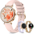 Smart watch for Women (Answer/Make Calls),1.27 Inch Round Smartwatch with 100+ sports modes, Heart Rate/Sleep Monitor Pedometer IP68 Waterproof Activity Fitness Watch for iPhone Android, Rose Gold