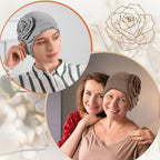 6 Pcs Cotton Chemo Turban Headwear Beanie for Women Soft Cancer Head Scarf Hats Elastic Covers Cap for Hair Loss Dark Color