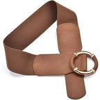 Beltox Women Elastic Belt Dress Stretchy Wide Waist Vintage Thick Cinch PU Leather