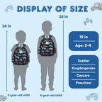 Toddler Backpack For Boys Girls 2-4, 12" H Kids Backpacks For Kindergarten Preschool, Small Bookbag For Daycare Travel (Black, 12''- Not Fit A4 Folder)