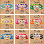 COLOYAN 18PCS Teacher Appreciation Gifts for Women Men, Teacher Gifts Wooden Beaded Bracelet elastic Clay Bracelet, Birthday Christmas Thanksgiving Thank You Gifts for Teachers