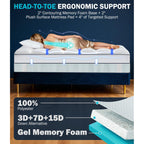 Dual Layer 4 Inch Memory Foam Mattress Topper Twin Xl, 2" Cooling Gel Memory Foam & 2" Pillow Top College Dorm Room Mattress Pad Cover For Back Pain Relief, Certipur-Us Certified, White
