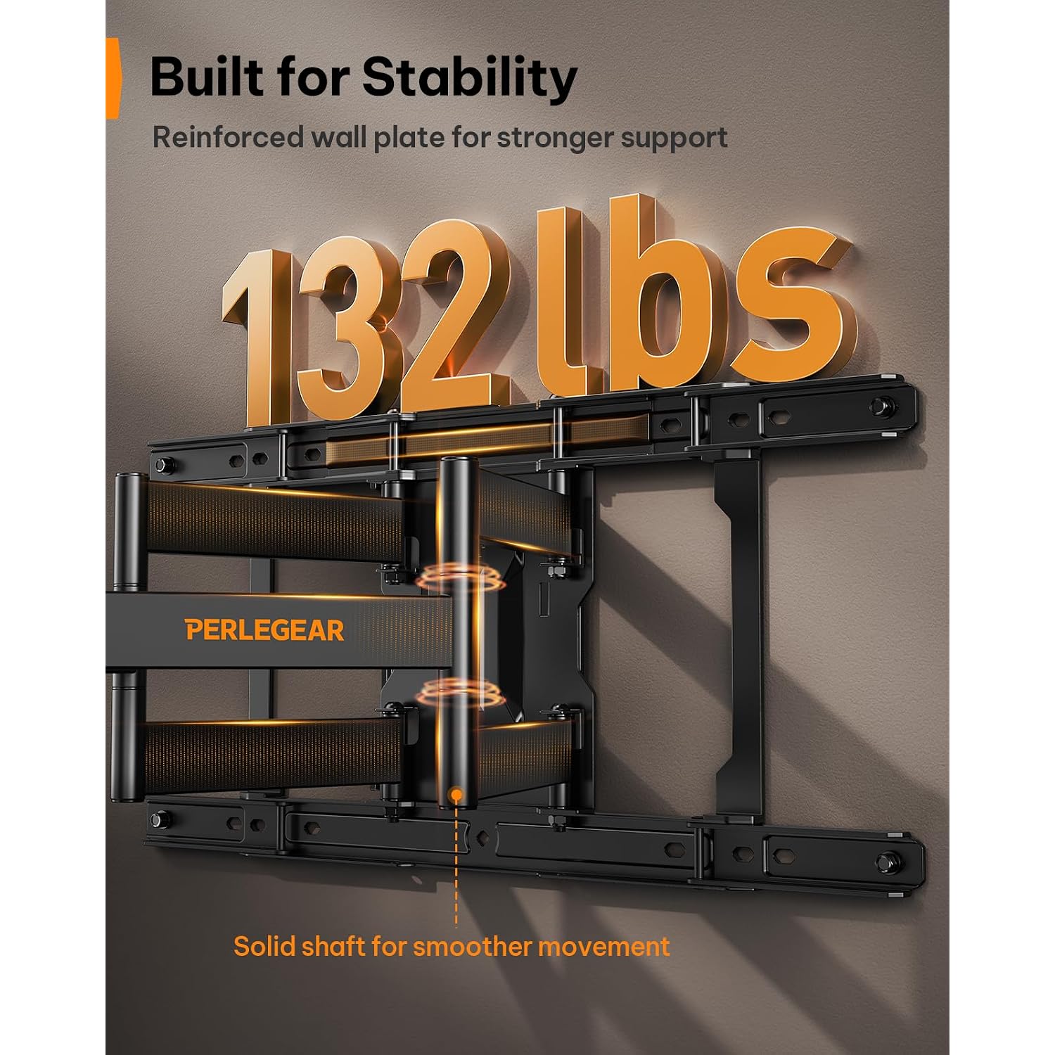 Perlegear Ultra Slim Tv Wall Mount 1.1" Low Profile For 42-90" Tvs, Fits 16"/24" Studs, Full Motion Tv Mount Wall Bracket With Dual Articulating Arms, Swivel, Tilt, Max Vesa 600X400Mm, Holds 132Lbs