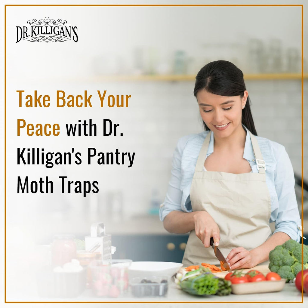 Dr. Killigan'S 6-Pack Pantry Moth Traps With Pheromones Prime - Premium Patented Double Strength Sticky Indian Meal Moth Traps For Kitchen And Pantry