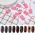 Magnet Nail Art Polish Tool Set, Cat Eye Gel Polish 3D Gel Cat Eye Plastic Tool-Suitable for DIY 3d Magnetic, Salon, Studio or Home 8 Piece