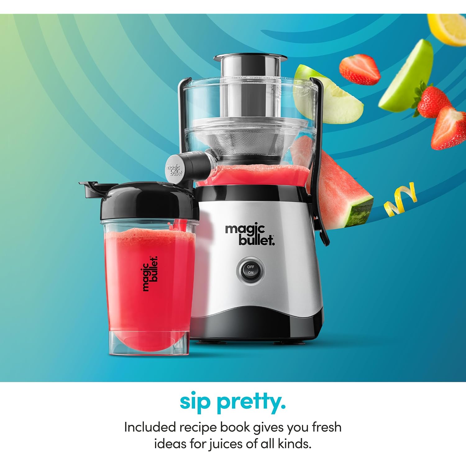 Magic Bullet Mini Juicer With Cup, Black And Silver
