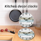 Wall Clock, Silent Non Ticking Battery Operated, Rustic Coastal Country Clock Decorative For Bathroom Kitchen Bedroom 8