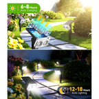 Letmy Solar Lights Outdoor Waterproof Ip65, 6 Pack Solar Spot Lights Outdoor With 14 Big Leds, 2-In-1 Wall Lights & 2 Modes Solar Powered Landscape Spotlights For Garage Pathway Yard Decor Garden Gift