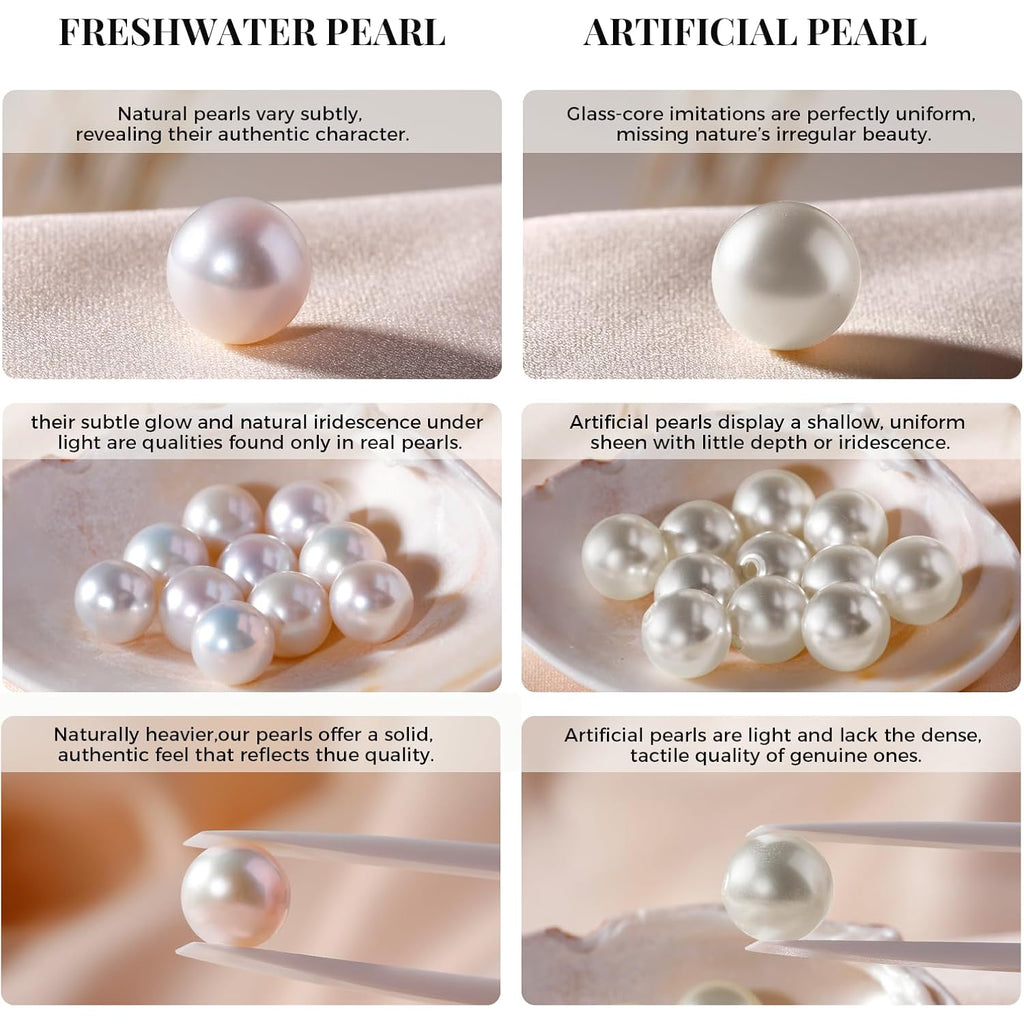 EAMTI Pearl Necklaces for Women Trendy 925 Sterling Silver Freshwater Cultured Single Pearl Necklace Dainty Pendant Necklace