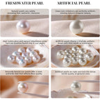 EAMTI Pearl Necklaces for Women Trendy 925 Sterling Silver Freshwater Cultured Single Pearl Necklace Dainty Pendant Necklace
