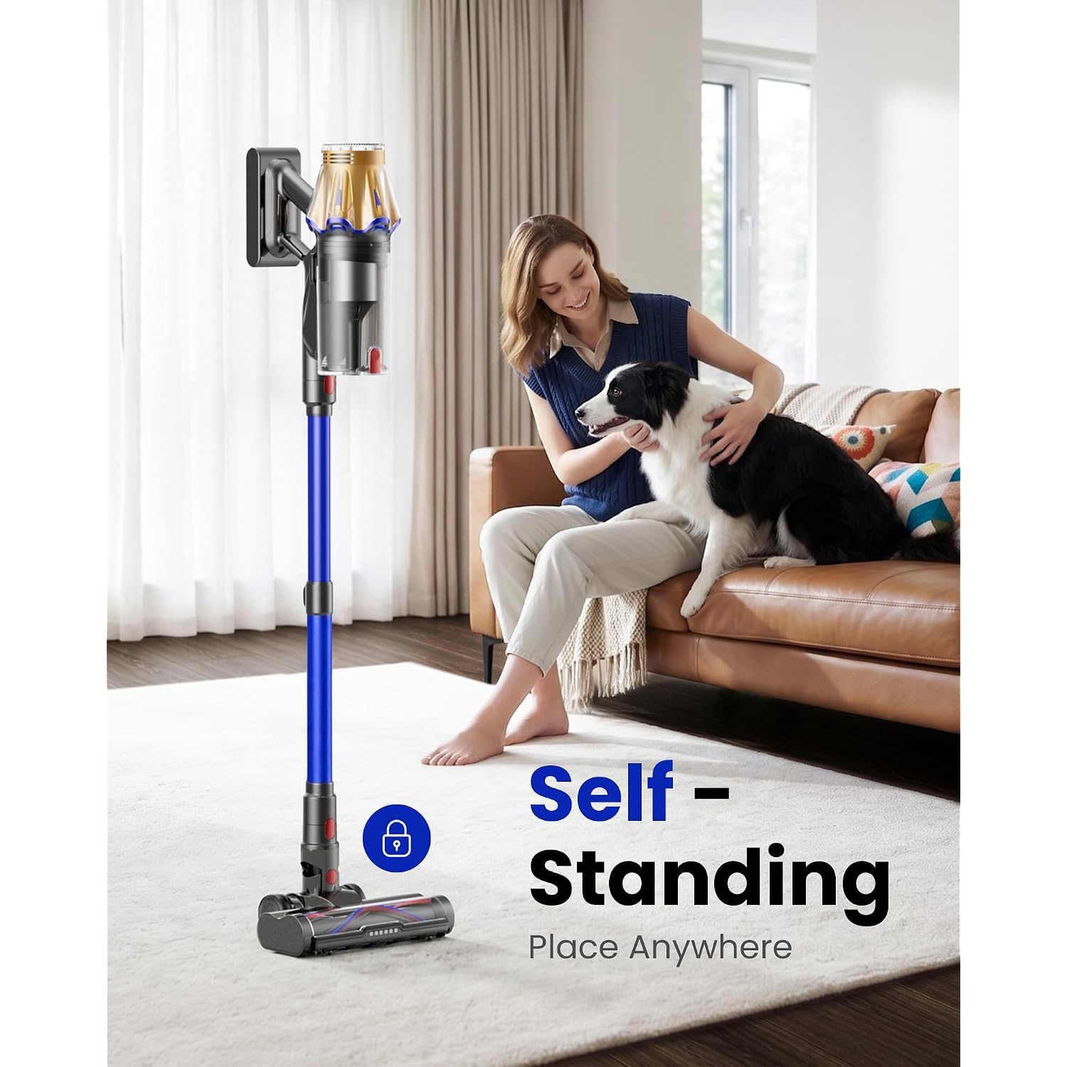 Cordless Vacuum Cleaner, Upgraded 650W 60Kpa 70Mins Cordless Stick Vacuum Cleaner With Flexible Hose,Self-Standing,Touch Screen, Anti-Tangle Wireless Vacumm Cleaners For Home/Pet Hair/Carpets/Floors