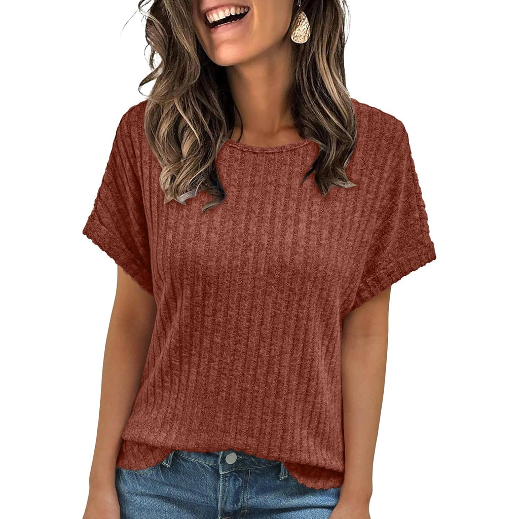 Women Summer Tops 2026 Spring Sweaters Dressy Casual Short Sleeve Shirts Business Blouses