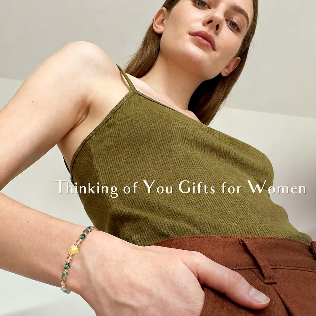 Inspirational Bracelets Gifts for Women: Healing Natural Stone Beads Bracelets - Birthday Mothers Day Gifts Thinking of you Get Well Soon Gift for Women Friends Sister Mom