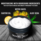 Viking Revolution Luxury Shaving Cream for Men- Sandalwood Scent - Soft, Smooth & Silky Shaving Soap - Rich Lather for the Smoothest Shave - 5.3oz