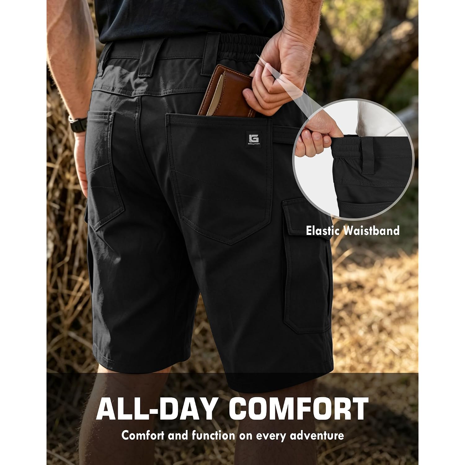 Igolumon Work Shorts For Men 10" Quick Dry Cargo Shorts Stretch Men Shorts Casual Hiking Tactical Shorts With Phone Pocket